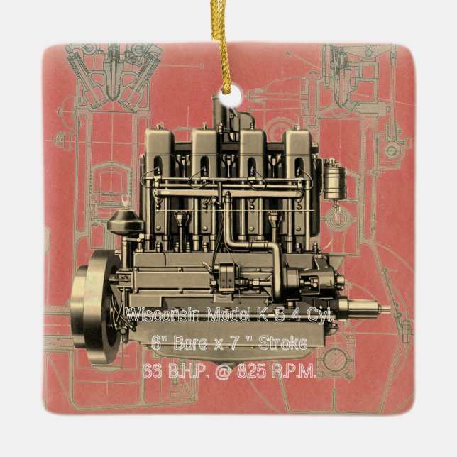 Ornement En Céramique Milwaukee Wisconsin Engine Early K (Devant)