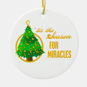 Ornement En Céramique Miracles de Noël de Cancer d'annexe