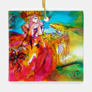 Ornement En Céramique MIRANDOLINA / Masques de Carnaval vénitien