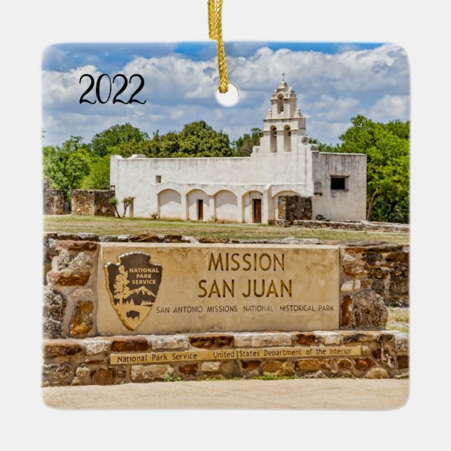 Ornement En Céramique Mission San Juan 2, (Devant)