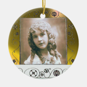 Ornement En Céramique MODÈLE PHOTO MAGIQUE SWIRLS, Topaz Jaune