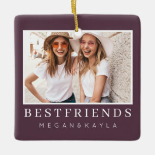Ornement En Céramique Modern Chic Best Friends BFF Photo