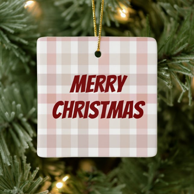 Ornement En Céramique Modern Merry Christmas Text | Christmas Ornament (Arbre)