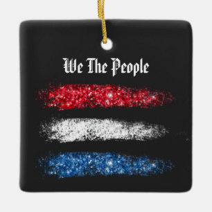 Ornement En Céramique *~* Moderne NOUS LE PEUPLE - American Flag Simple