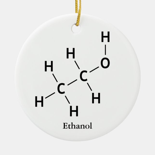 Ornement En Céramique Molécule d'alcool éthanolique Chimie Cool (Devant)