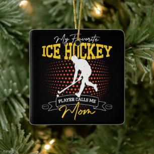 Ornement En Céramique Mon Joueur De Hockey Sur Glace Préféré M'Appelle M