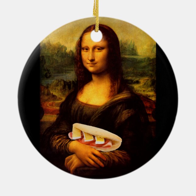 Ornement En Céramique Mona Lisa aime Paninis (Dos)