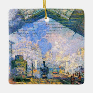 Ornement En Céramique Monet - La gare Saint-Lazare, art