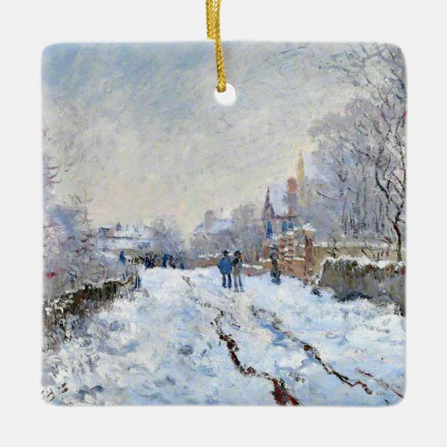 Ornement En Céramique Monet - Snow Scene at Argenteuil (Devant)