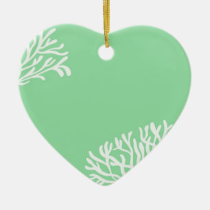 Ornement En Céramique Monnaie et corail blanc