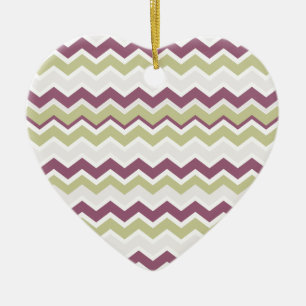 Ornement En Céramique Monogramme Chevron Brick