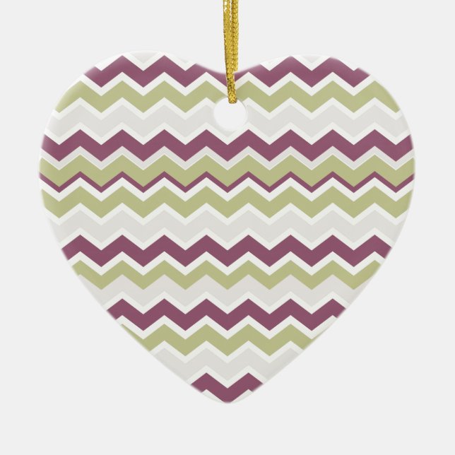 Ornement En Céramique Monogramme Chevron Brick (Devant)