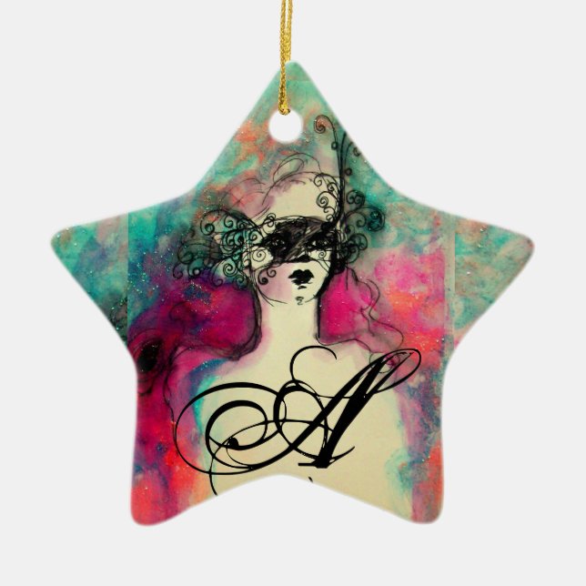 Ornement En Céramique MONOGRAMME DE CHARME, étoile (Devant)