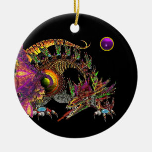 Ornement En Céramique Monogramme pourpre d'améthyste de DRAGO