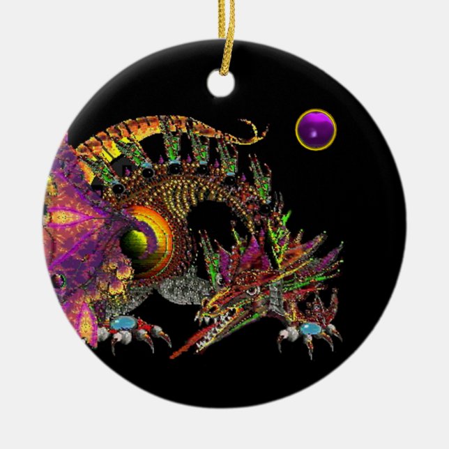 Ornement En Céramique Monogramme pourpre d'améthyste de DRAGO (Devant)