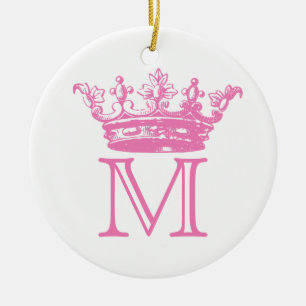 Ornement En Céramique Monogramme vintage de couronne