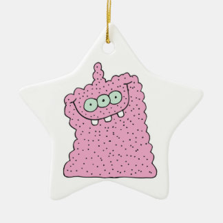 Ornement En Céramique monstre rose à trois yeux
