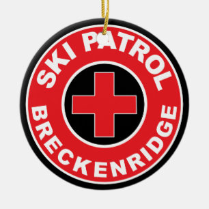 ORNEMENT EN CÉRAMIQUE MONTAGNE DE PATROUILLE DE SKI DE SKI DE