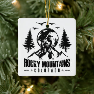 Ornement En Céramique Montagnes Rocheuses Colorado Bigfoot Randonnée Vin