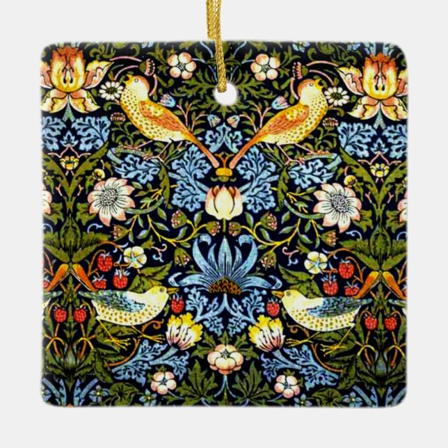 Ornement En Céramique Morris - Strawberry Thief, célèbre motif, (Devant)