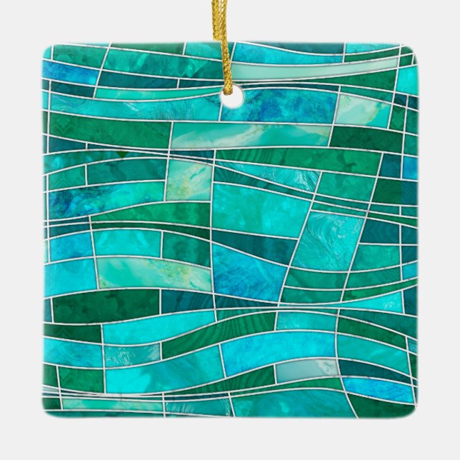 Ornement En Céramique Mosaic Waves Art - Ocean Gems (Devant)