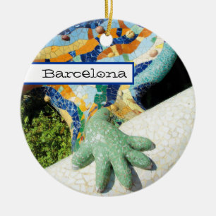 Ornement En Céramique Mosaïques de main de lézard de Barcelone