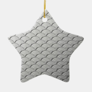 Ornement En Céramique Motif à vagues Art déco - couleur argent métalliqu