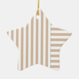 Ornement En Céramique motif beige blanc rayé
