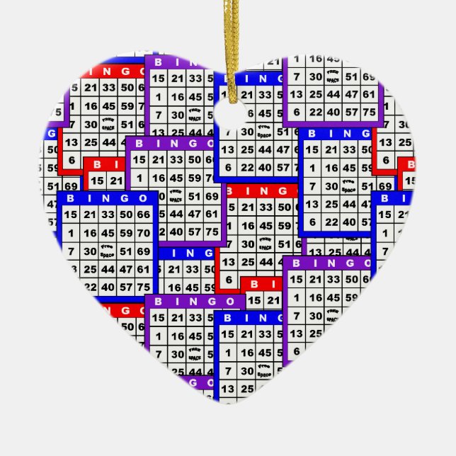 Ornement En Céramique Motif de cartes de bingo-test (Devant)