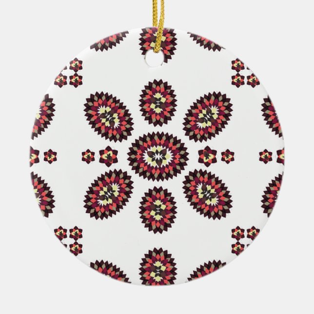 Ornement En Céramique Motif de fleurs Mandala (Devant)