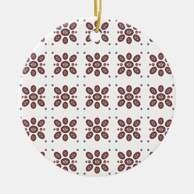 Ornement En Céramique Motif de fleurs Mandala (Devant)