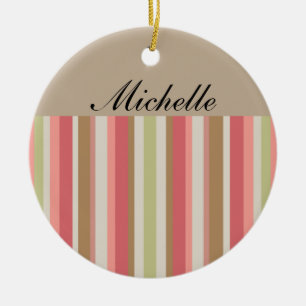 Ornement En Céramique Motif de rayures de paprika