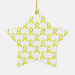 Ornement En Céramique Motif de ruban jaune