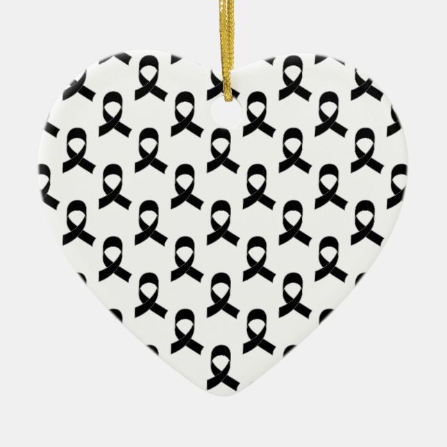 Ornement En Céramique Motif de ruban noir (Devant)