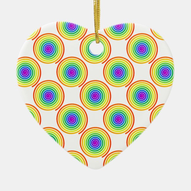 Ornement En Céramique Motif de spirale arc-en-ciel (Devant)