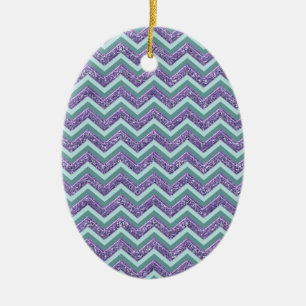 Ornement En Céramique Motif de verre Amethyst Zigzag