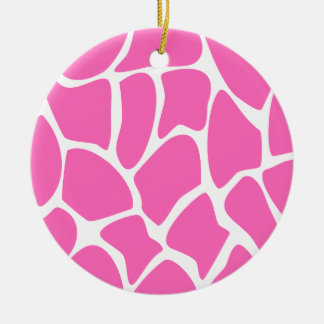 Ornement En Céramique Motif d'impression de girafe dans le rose lumineux