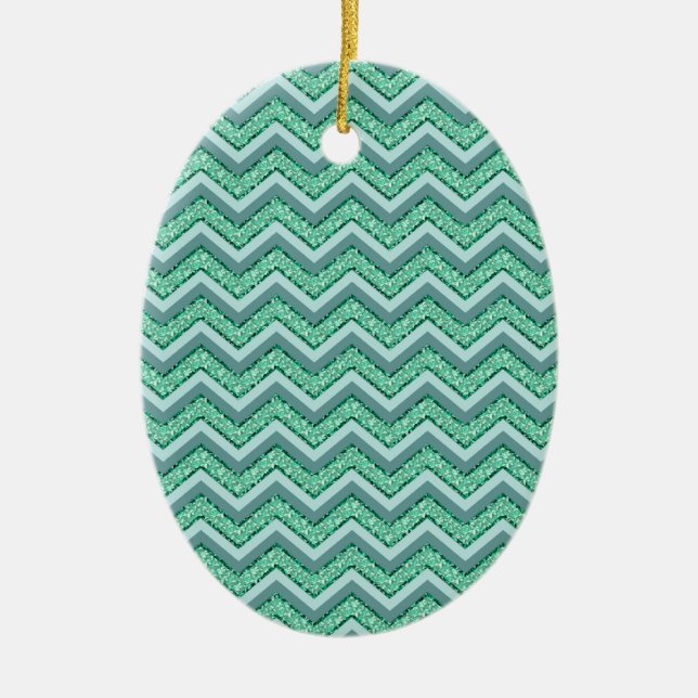 Ornement En Céramique Motif Emerald Chevron à facettes (Devant)