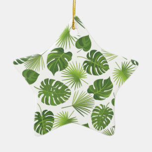 Ornement En Céramique Motif Feuille élégant Green Tropical