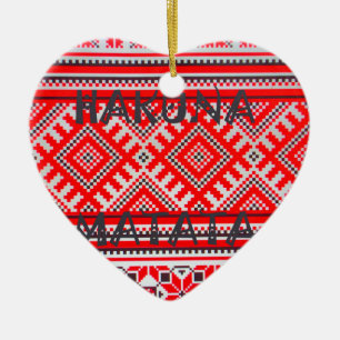 Ornement En Céramique Motif géométrique sans fil Hakuna Matata