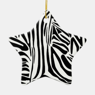 Ornement En Céramique Motif Imprimé Zèbre Noir et Blanc Audacieux