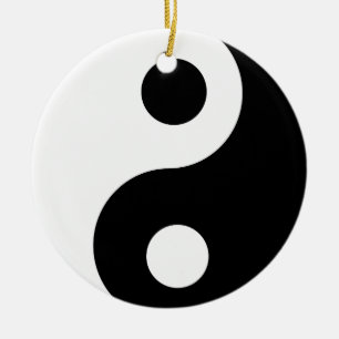 Ornement En Céramique Motif noir et blanc traditionnel de Yin Yang