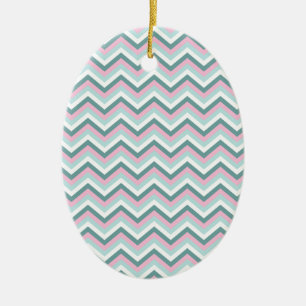 Ornement En Céramique Motif Ocean Mist Chevron