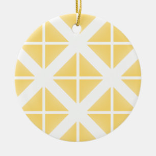 Ornement En Céramique Motif triangle à la mode jaune