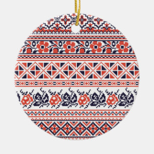 Ornement En Céramique Motifs de broderie point de croix