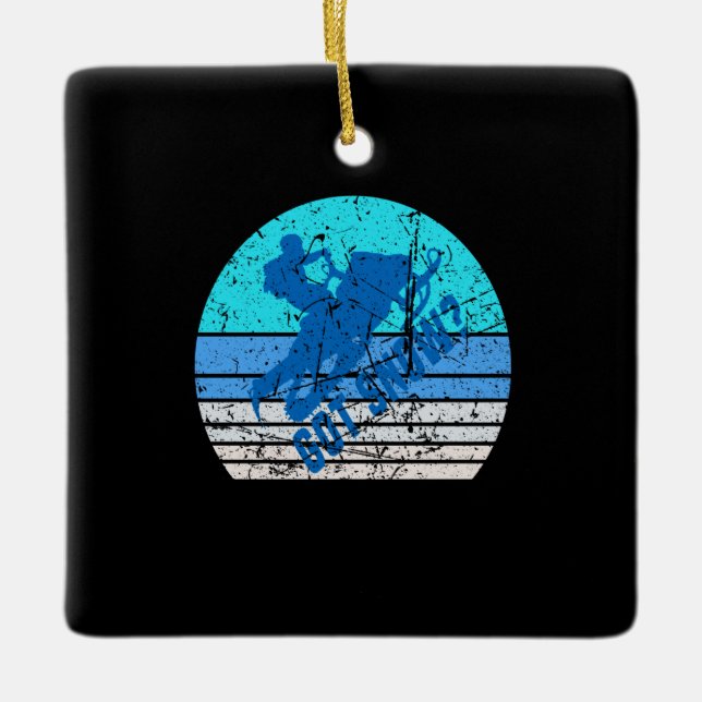 Ornement En Céramique Motoneige vintage (Devant)