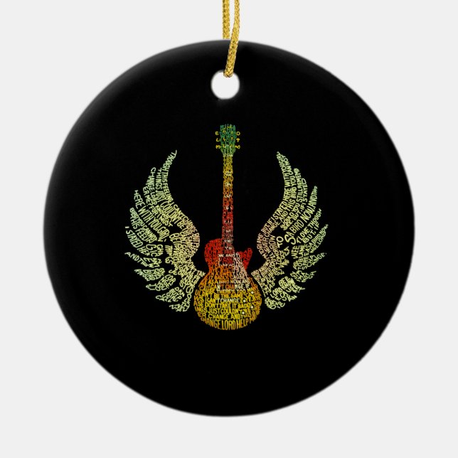 Ornement En Céramique Mots de guitare WInge (Devant)