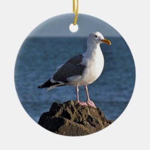 Ornement En Céramique Mouette blanche et océan