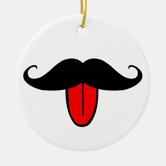 Ornement En Céramique Moustache drôle (Devant)
