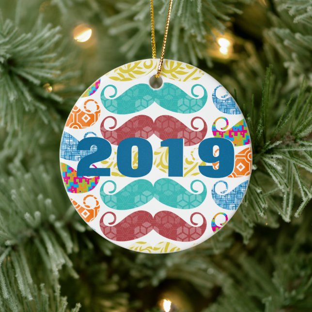 Ornement En Céramique Moustache M. Hipster Lil Man Baby (Arbre)